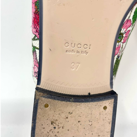 Gucci Princetown Mule Floral Canvas Slipper Loafer Slip On Horsebit Shoe EU 37 - Picture 11 of 11